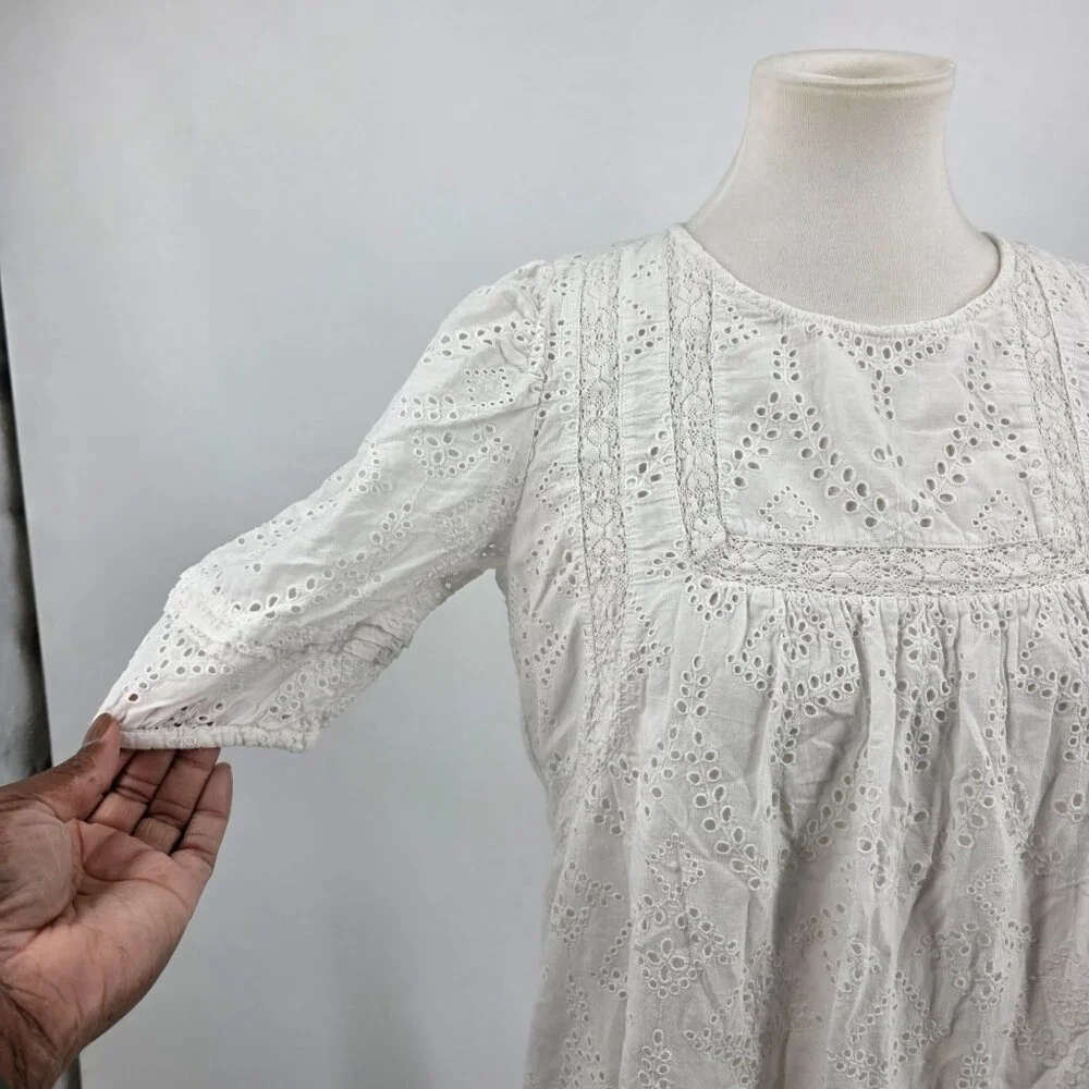 Sanctuary Eyelet, White 100% Cotton Dress Size S - Picture 6 of 10